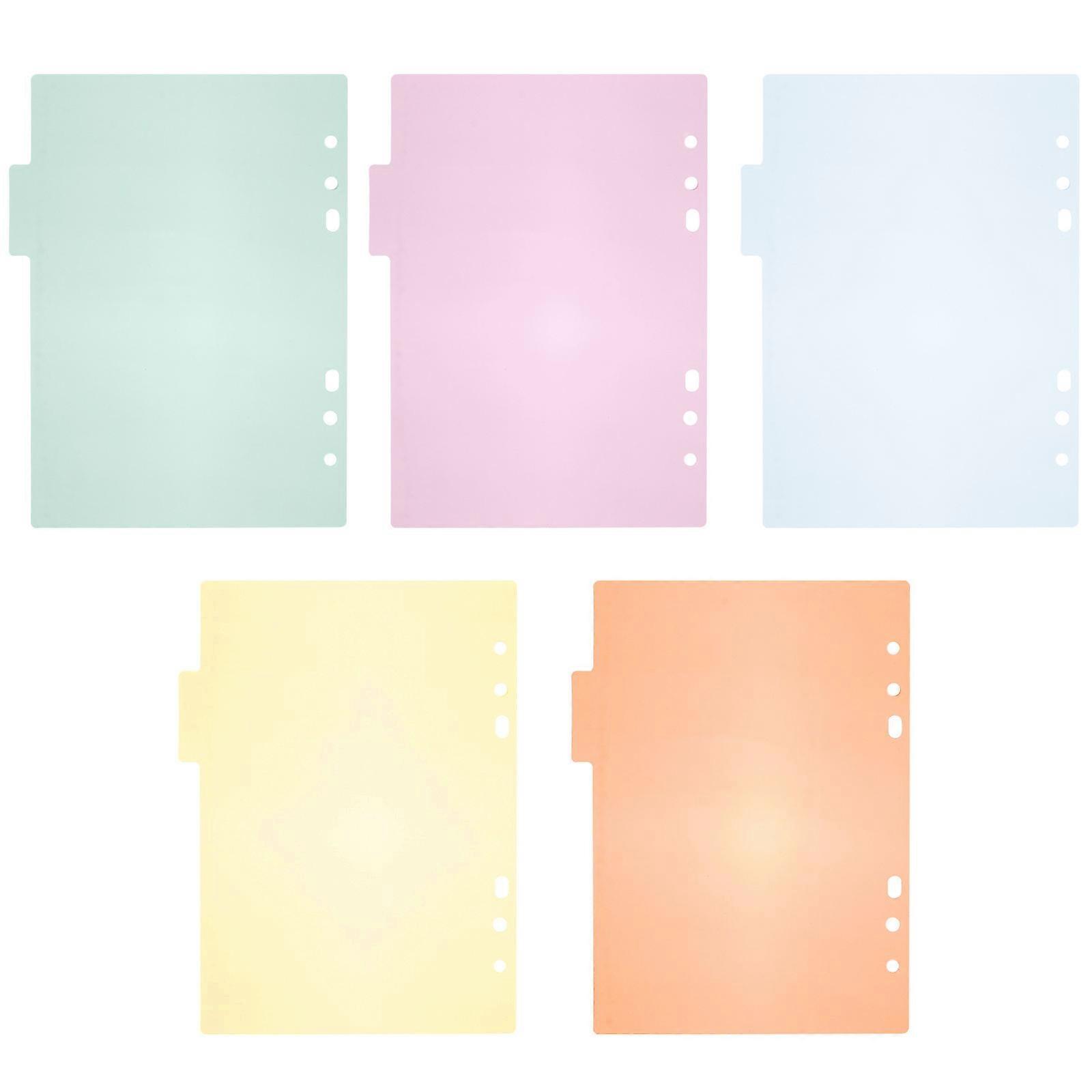 10pcs A5 Binder Dividers Labels Insertable Multicolor Plastic Tab for Office