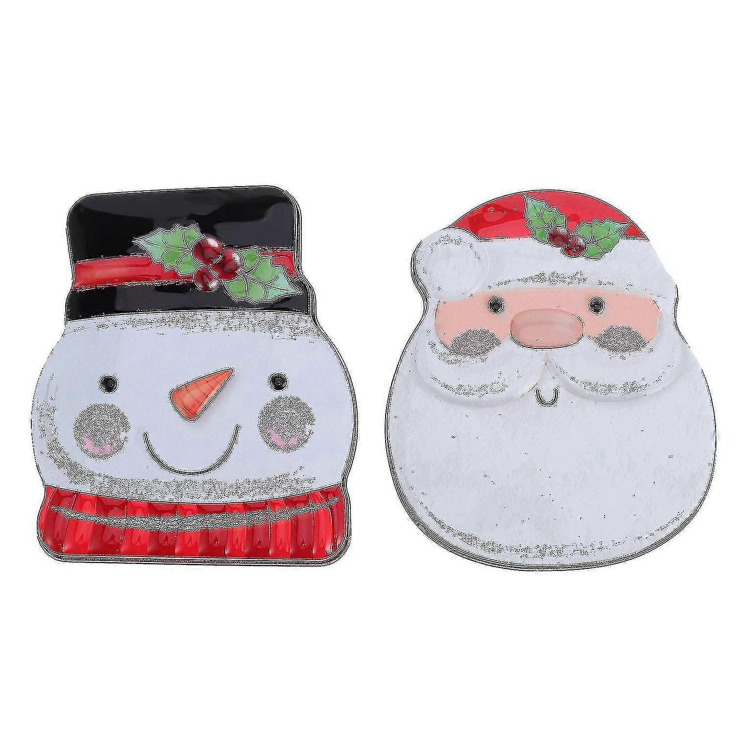 2pcs Creative Tinplate Boxes Adorable Candy Jars Christmas Theme Cookie Boxes