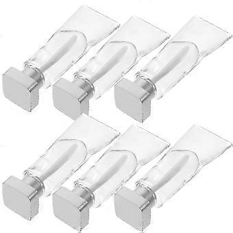 Conjunto de 8 recipientes transparentes de plástico para armazenamento de brilho labial e bálsamo labial.