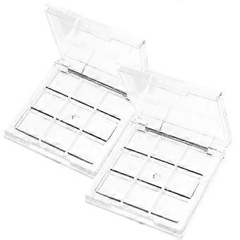 Transparent Eyeshadow Box for Storage Use 2Pcs Compact Cosmetic Cases