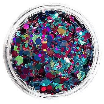 Grober Körperglitter für Raves – Kräftiger holografischer Gesichts- und Haarglitter 30 g, multidimensionaler Schimmer