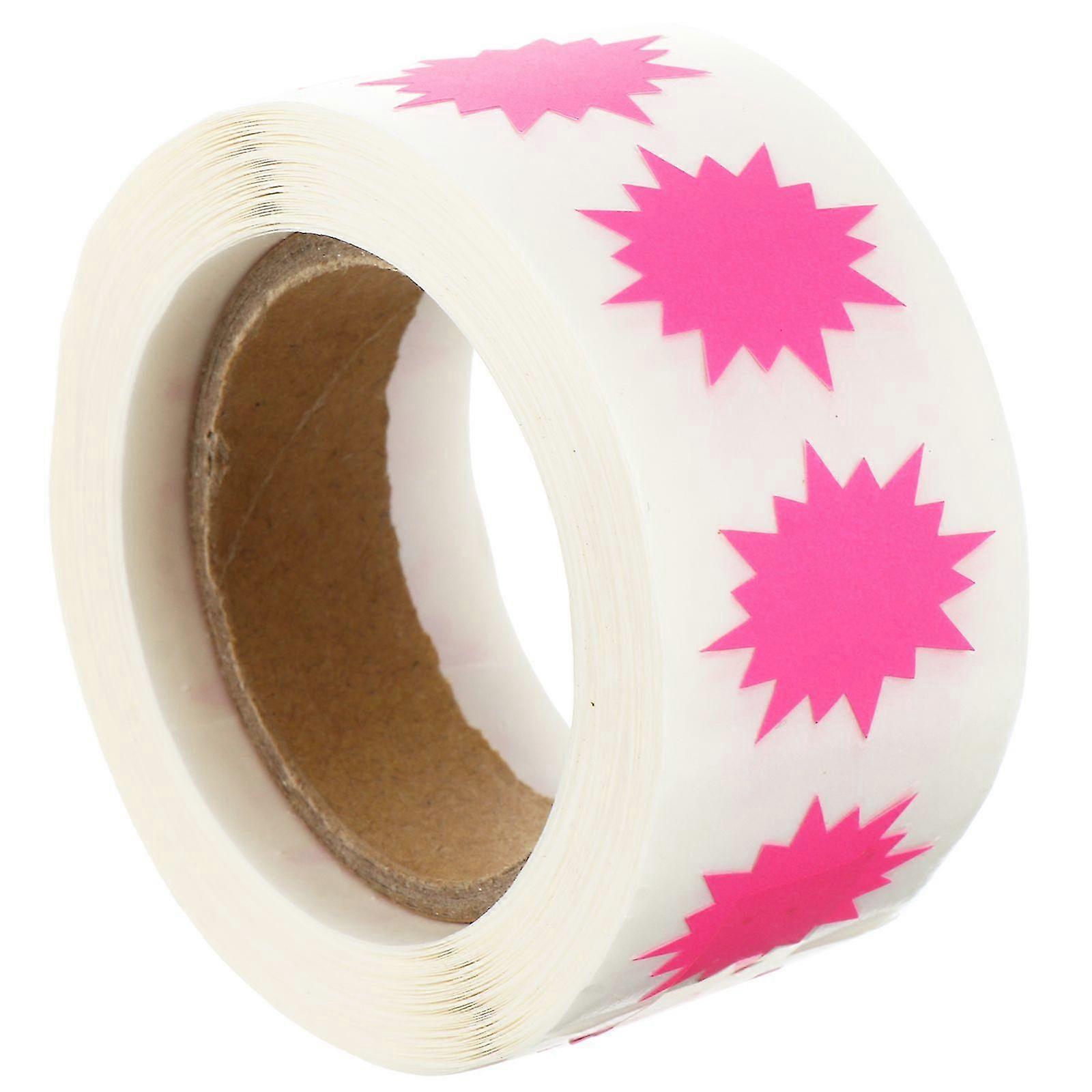 1 Roll/500pcs Decorative Stickers Fluorescent Color Label Explosion Pattern Label