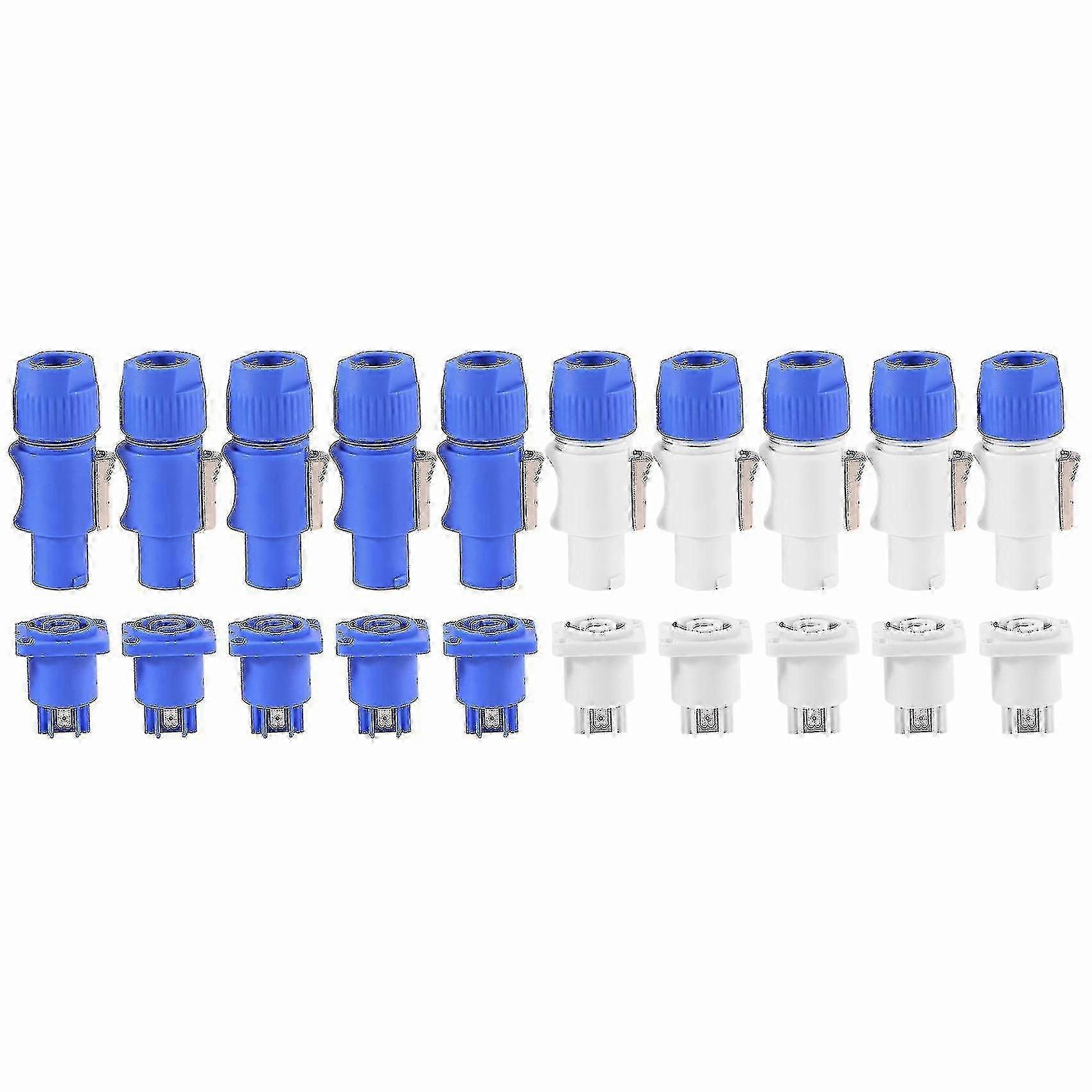 10 Set Powercon Type A Nac3fca+nac3mpa-1 Chassis Plug Panel Adapter