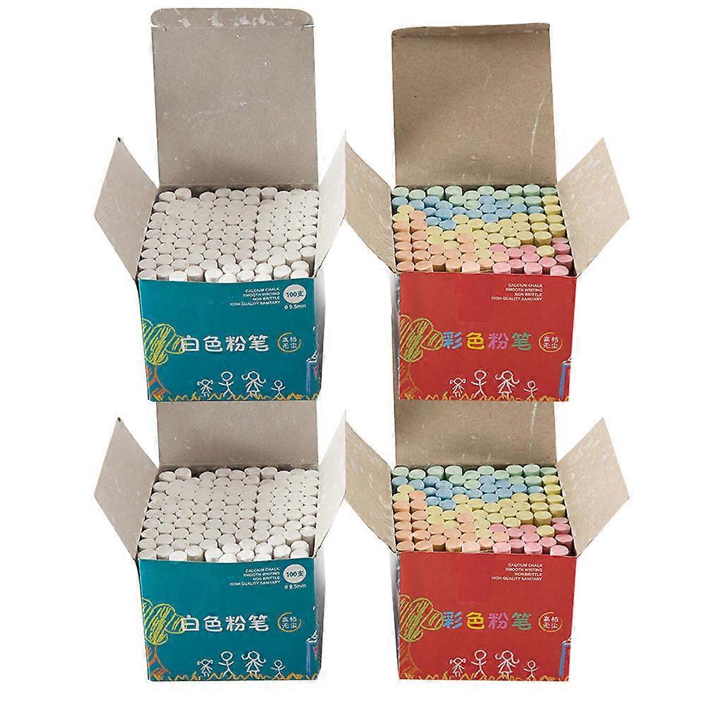 Colorful Chalks Practical Chalk for Teaching Use 4 Boxes