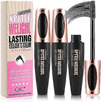 2 Pack 4D Silk Fiber Lash Mascara Extension Voluminous Fiber Mascara Waterproof & Smudge-Proof Mascara