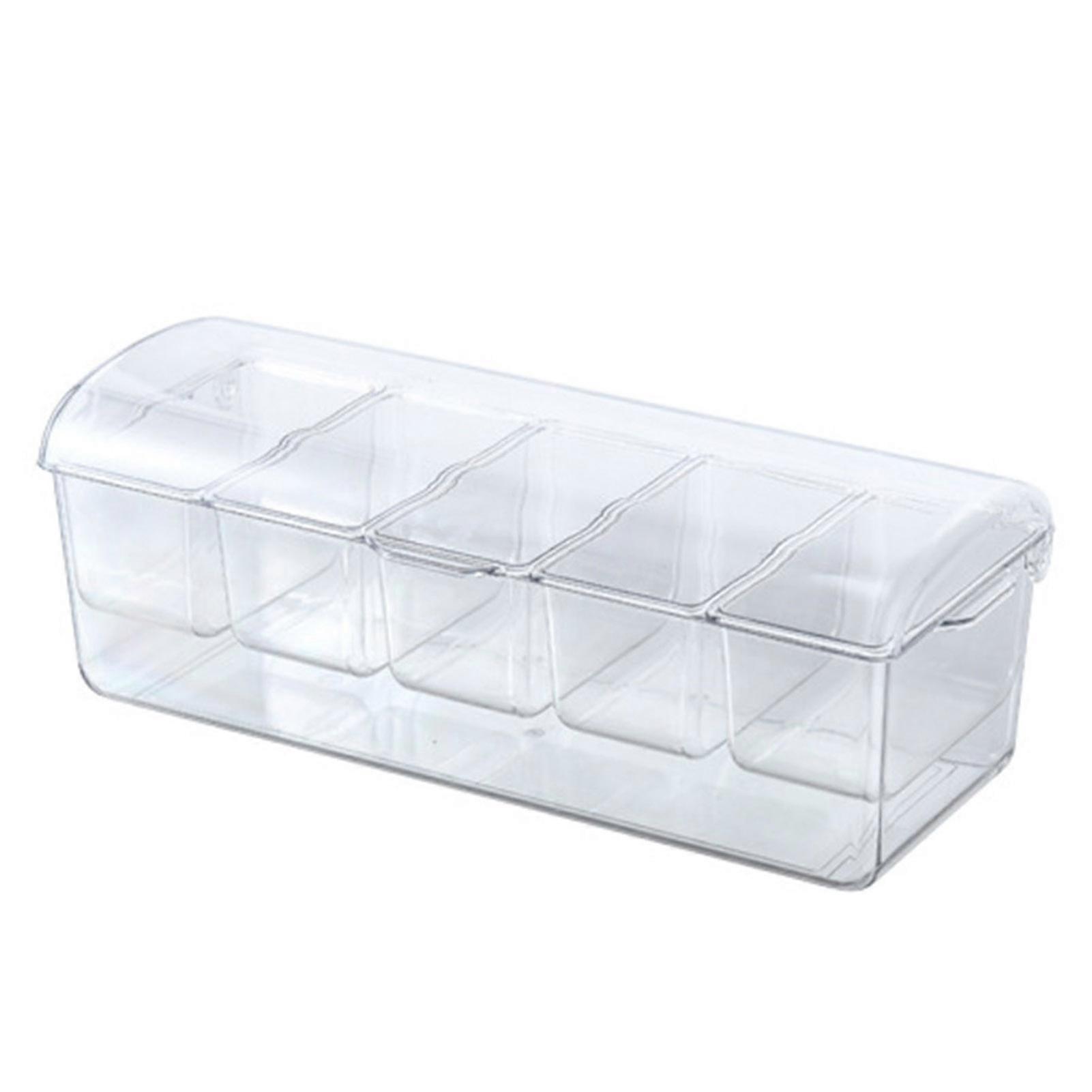 Space Saving Fridge Ice Box with 5 Compartments Lid for Kitchen Use
