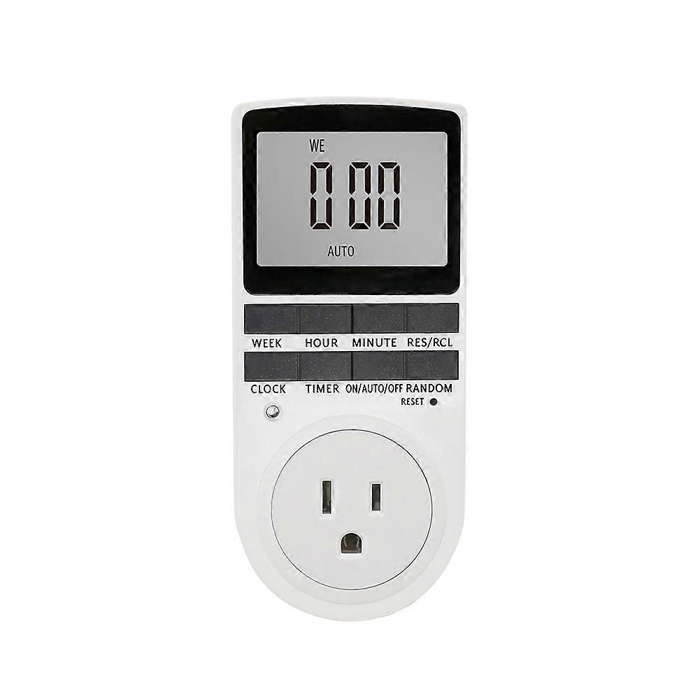 Electronic Digital Timer Kitchen Timer Socket Outlet 12/24 Hour Cyclic Outlet Programmable Timing US Plug