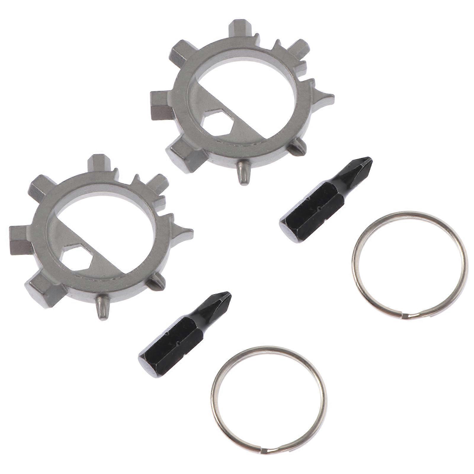 Silver Multi-Functional Octopus Shaped Bicycle Repair Tools 2Pcs