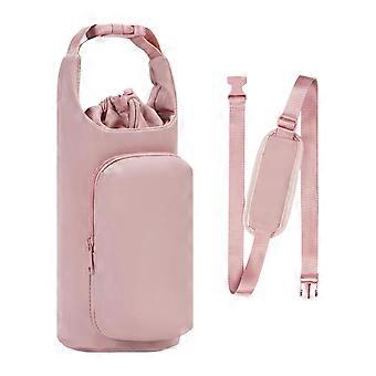 Pink Water Bottle Carrier Bag, Easy to Use for Travel Hiking Picnic Walking