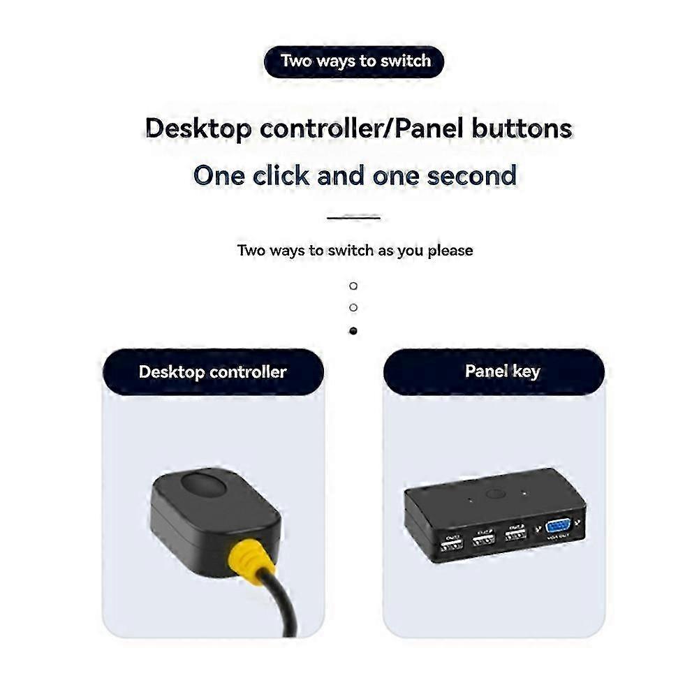 VGA KVM Switch 2-Port with Wired Controller