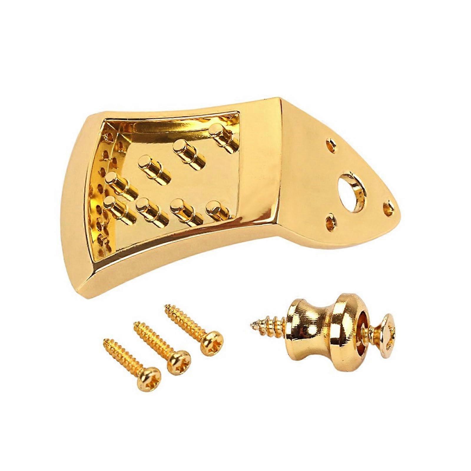 8 String Mandolin Tailpiece Replacement, Durable Metal Design with Mounting Hardware for Secure String Anchoring