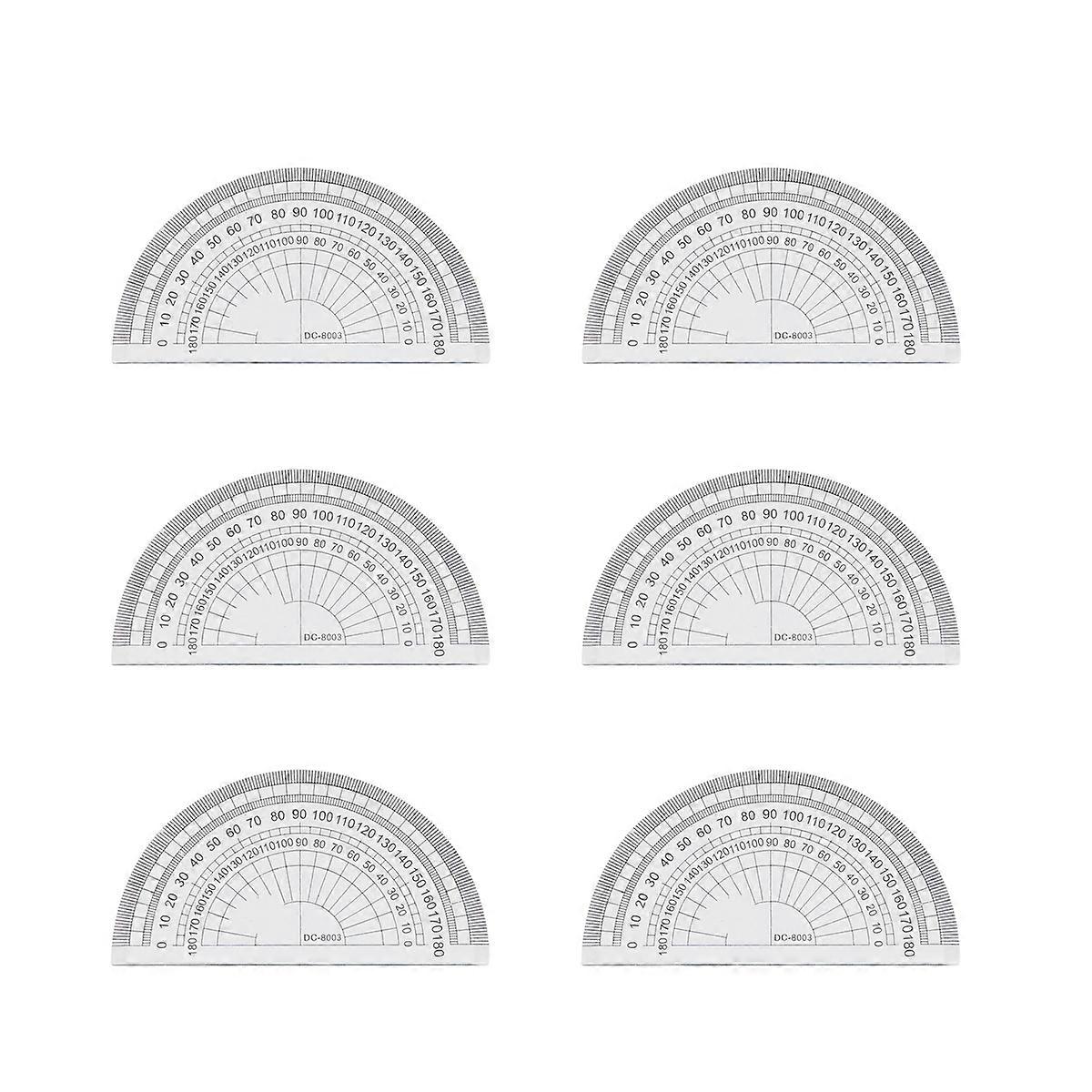 Math Protractor 180 Degrees Clear Plastic for Student Angle Measurement 10Pcs
