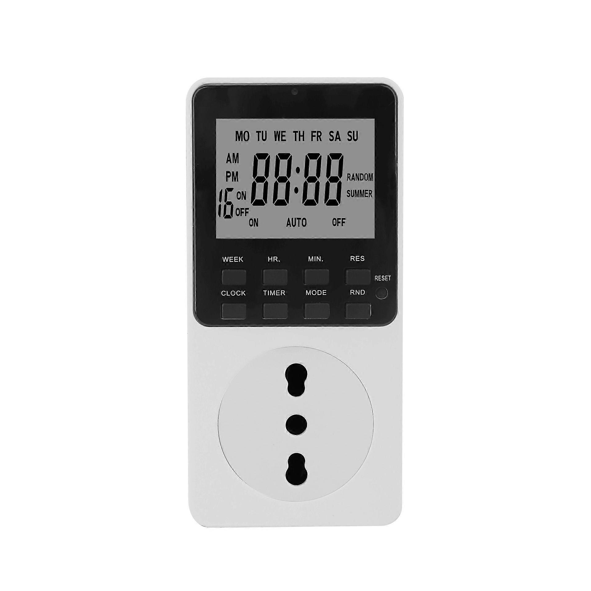 Italian Plug 0-168 Hour Digital Timer Socket, Programmable Outlet Switch, AC230V 16A 3680W