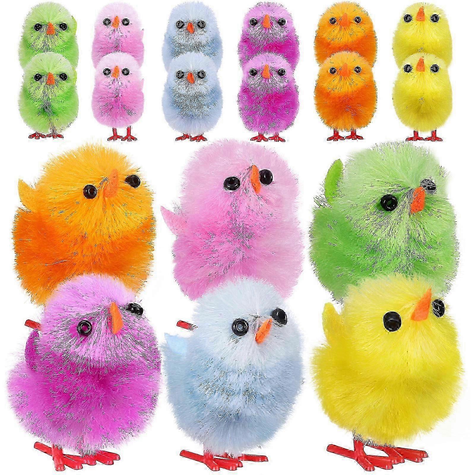 18 Pcs Easter Mini Chicks Fuzzy Chicks Fluffy Easter Chicks Fake Easter Chicks Easter Chicks Decorations CSC-WHBYV