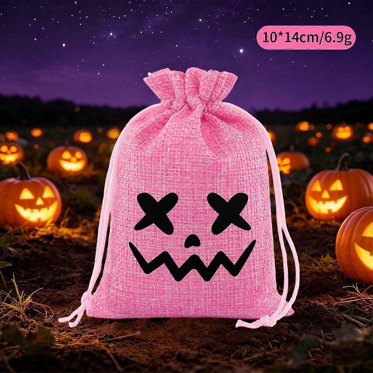Burlap Drawstring Candy Bags Halloween