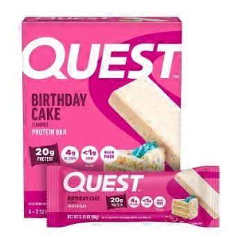 Quest Protein Bar Pack, Birthday Cake, 4 Ea