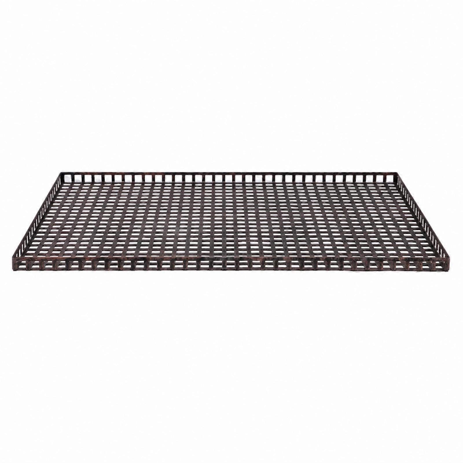 Grid Tray Rectangular Tray with Lattice Surface Sturdy for Entryway