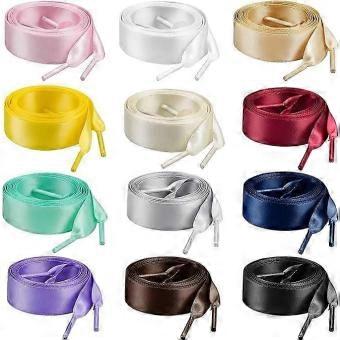 12 Pairs 100x2cm Flat Satin Shoelaces, Colorful Silk Ribbon Laces for Sneakers, Boots & Sport Shoes, Multicolor Set