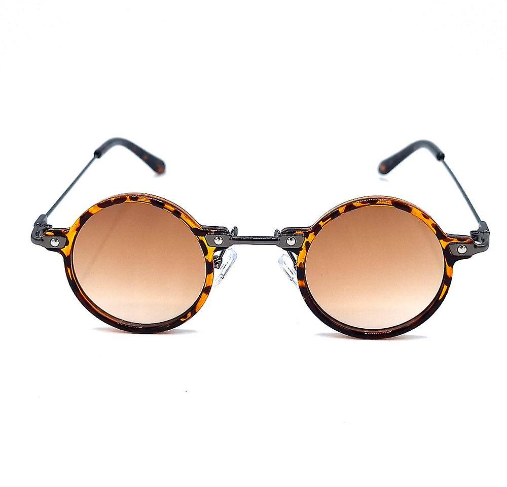 Round Sunglasses Rage - Leopard Bow with Brown Lenses 