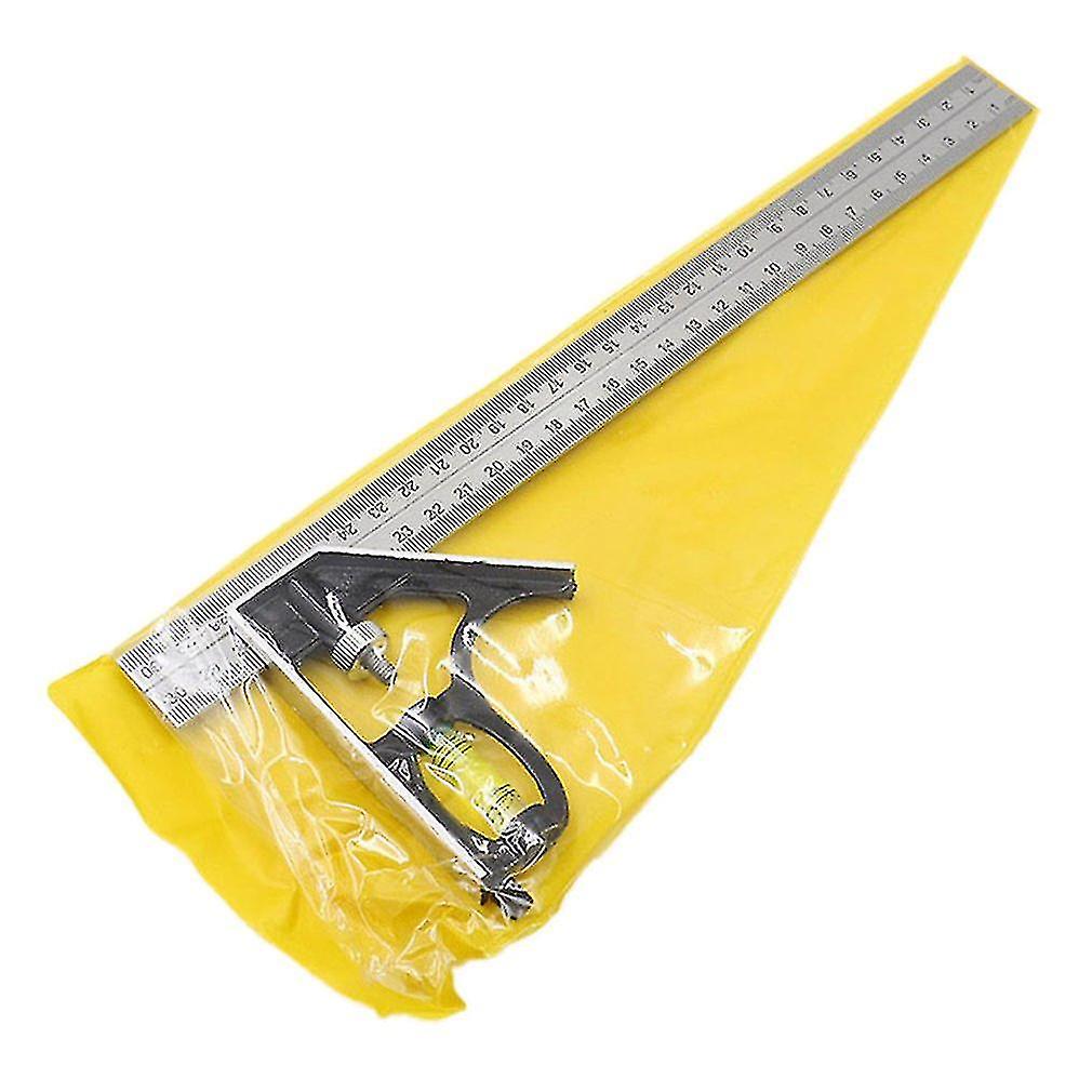 300mm Adjustable Combination Square Angle Ruler 45 / 90 Degree With Bubble Level Multifunctional Gauge Measuring Tools