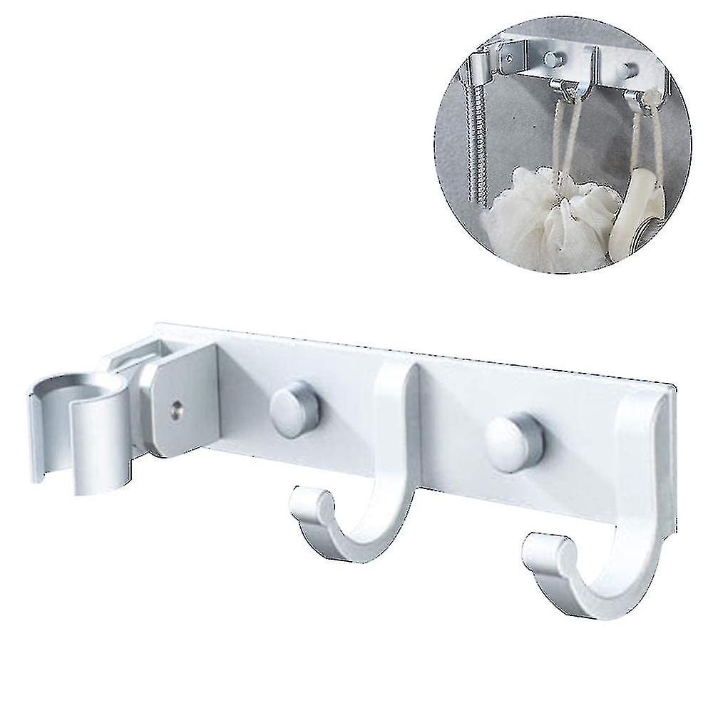 Handheld Shower Head Holder With 2 Hanger Hooks, Adjustable Shower Head Bracket