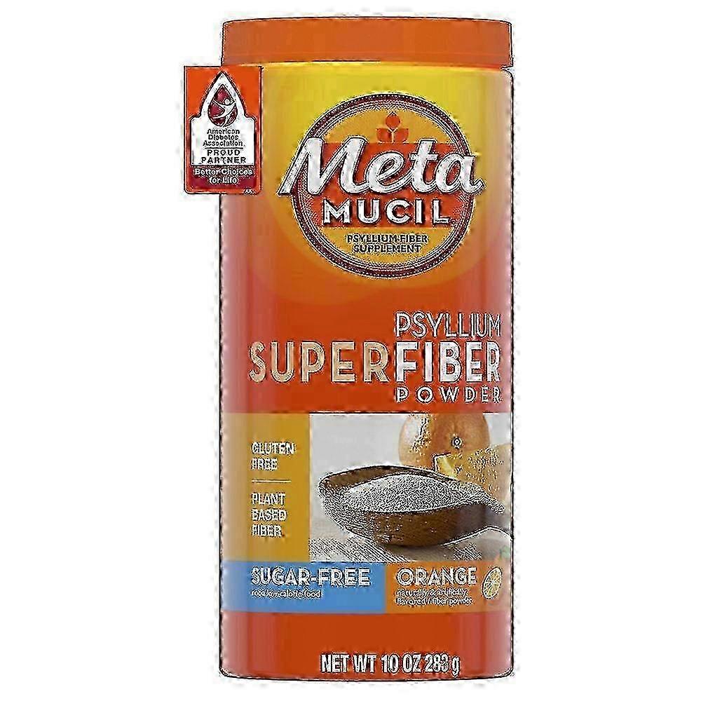 Metamucil Psyllium Super Fiber en poudre sans sucre orange 10 oz
