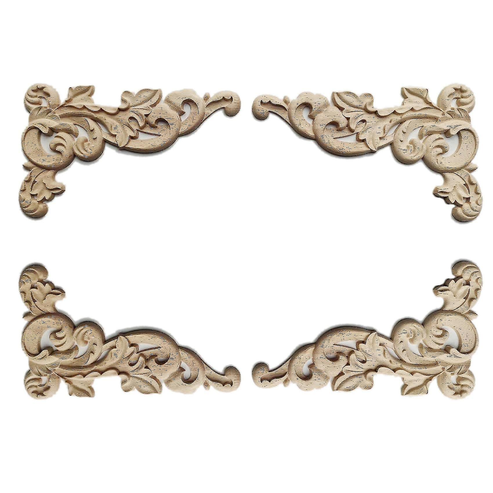 غير مصبوغ الخشب منحوتة ركن Onlay زين لتزيين الأثاث