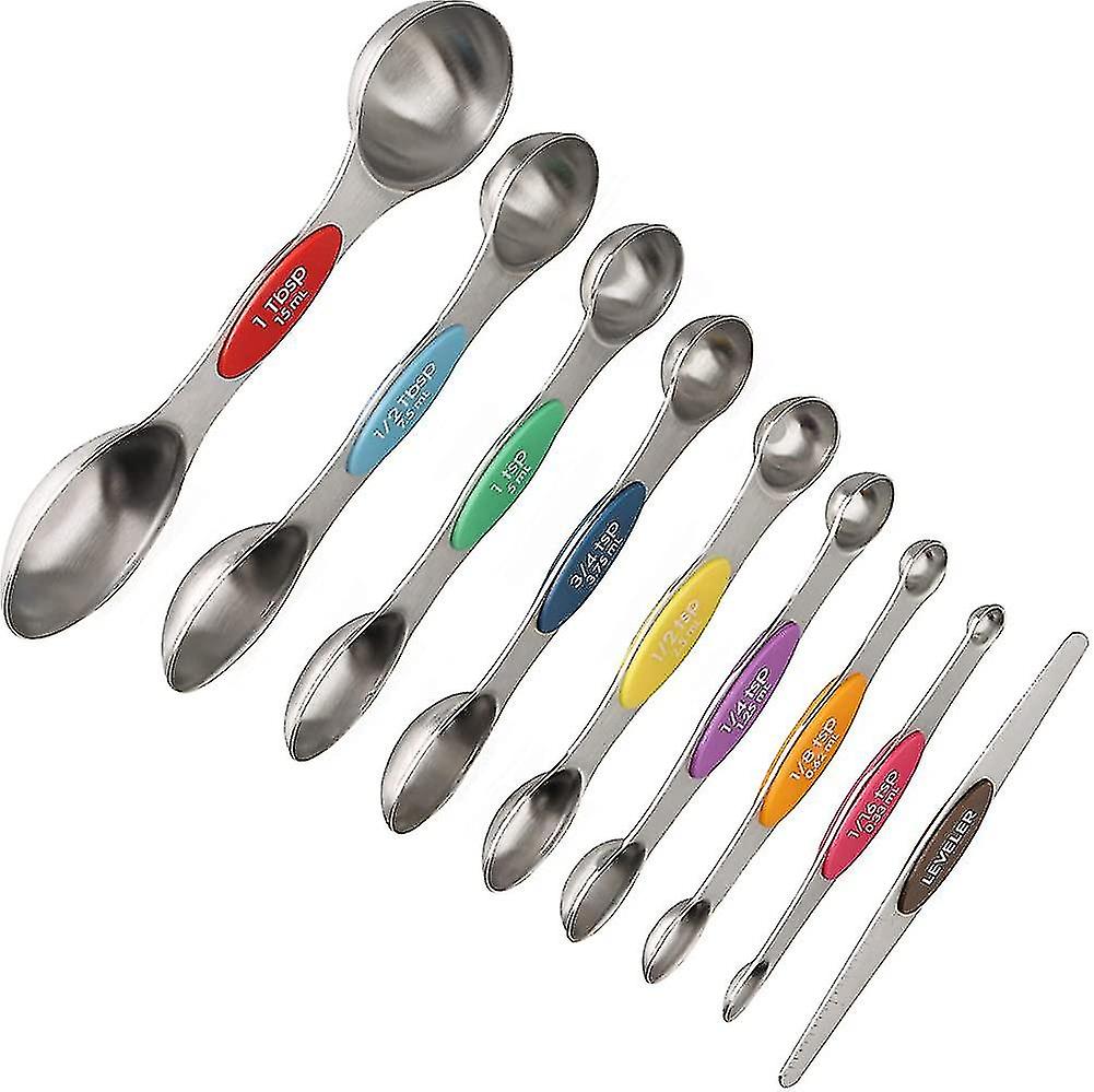 Measuring Spoons Set Less Steel Stackable Dual Sided Teaspoon