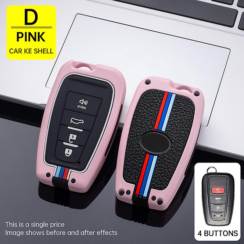 Zinc Alloy Car Key Case For Toyota Camry Chr Corolla Rav4 Avalon Land Cruiser Prado Prius Key Fob Cover 2 3 4 Button 2018 ~ 2022