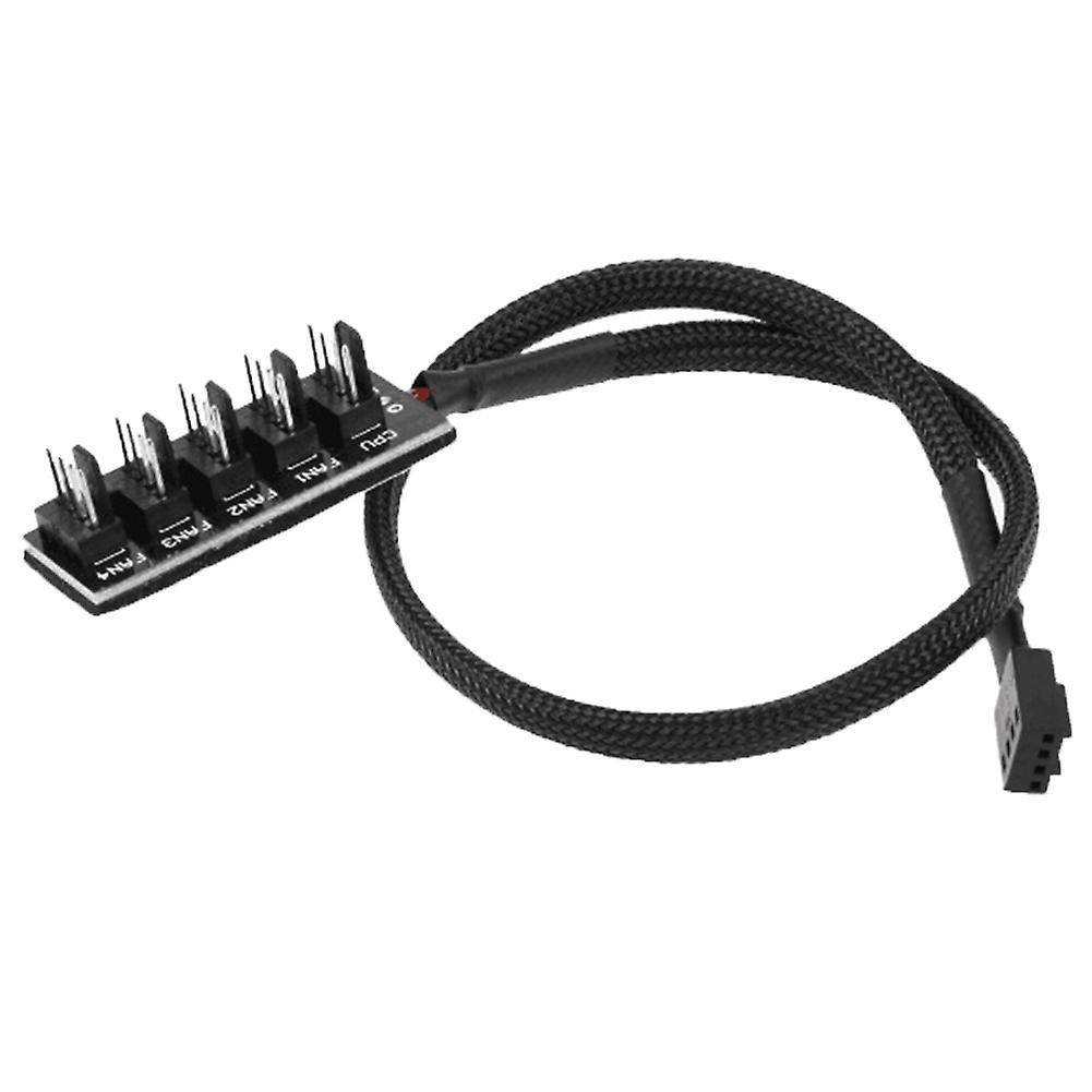 3 x 1 to 5 4-Pin TX4 PWM CPU Cooling Fan Braided Power Cable Hub Splitter Adapter