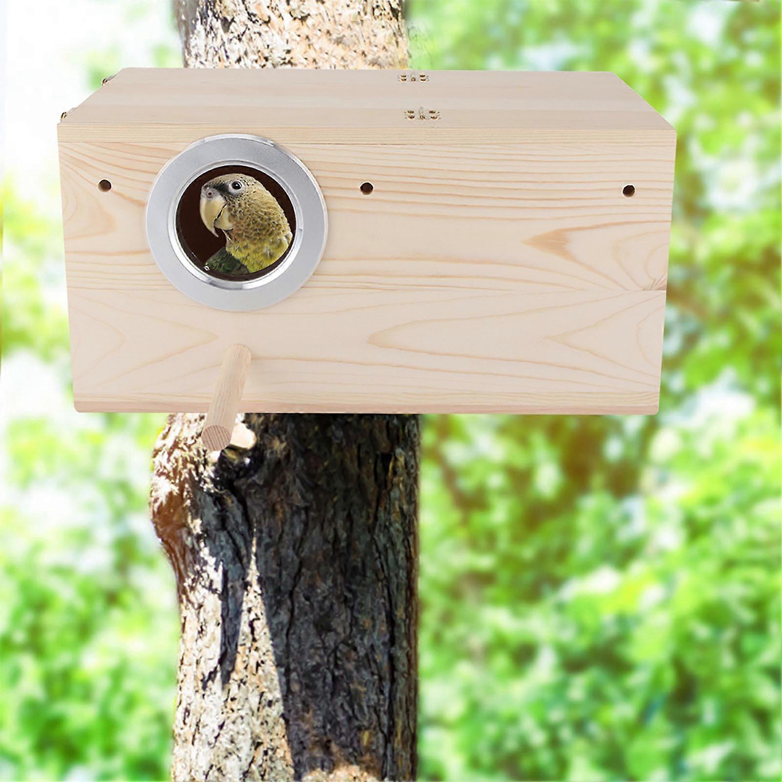 Wooden Bird Nest Wooden Durable Birds Nest Box Cockatiels Bird Breeding Box House Decoration