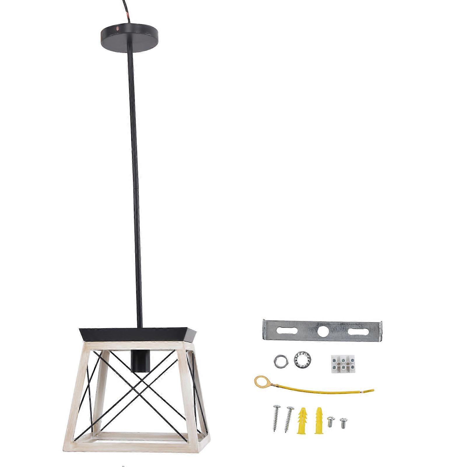 Farmhouse Chandelier Retro Style Stable Sturdy Durable Kitchen Chandelier for Bedroom Office Library 110‑220hite Wood