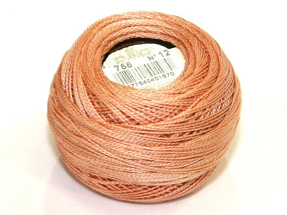 DMC גודל 12 חוט כותנה פרל 120m 758 - לכל כדור 10 גרם