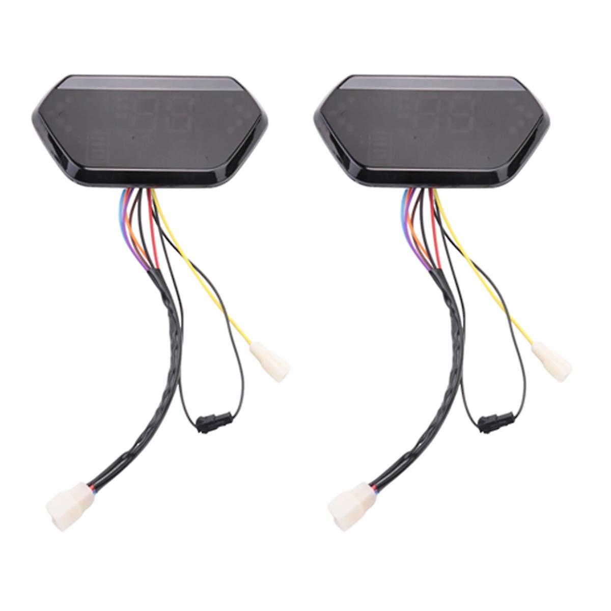 2PCS 48V/60V Motorcycle Odometer Digital LCD Display Tachometer LCD Speedometer for Electric Motorc