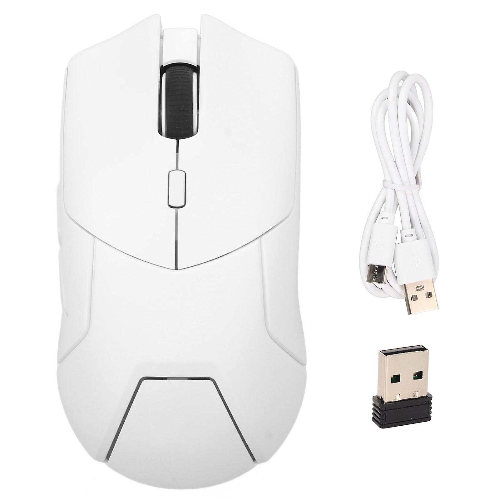 Wireless Mouse Triple Mode 1000 to 4000 DPI Silent Click Ergonomic Adjustable Volume Office Mouse for Home School Travel White