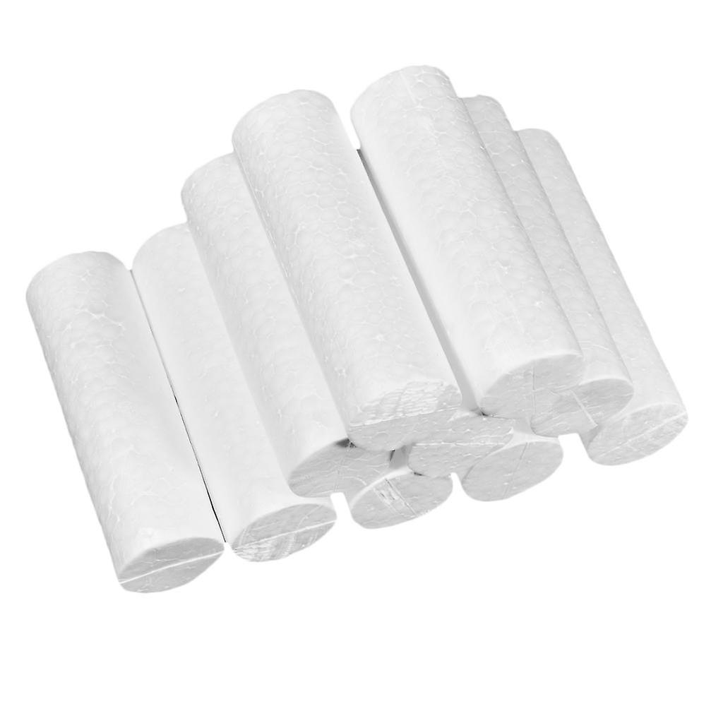 10 Piece DIY Cylinder Shape Styrofoam Foam Material for Kids Craft 14x4.5cm