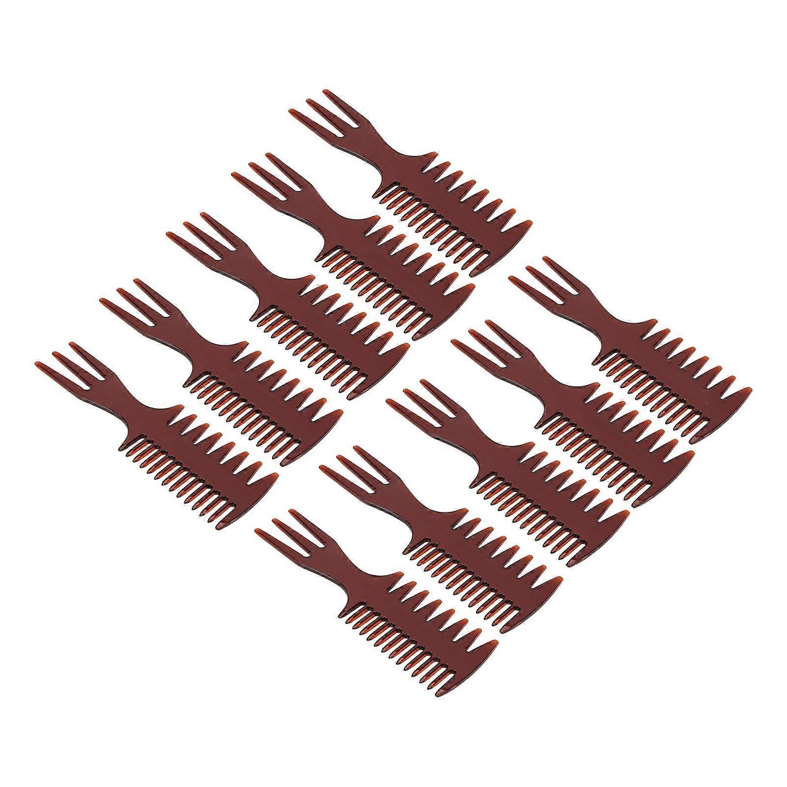 10pcs Styling Hair Comb Portable Compact Ergonomic Styling Round Edge Wide Teeth Comb for Men Boys Transparent Brown 