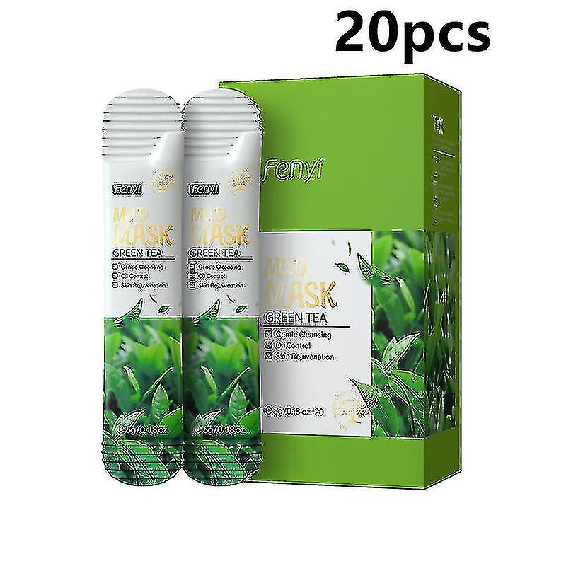 Qianfenyi 10pc Tea Face Mask Mud Facial Mask Oil Deep Cleaning Shrink Pores Facial Care