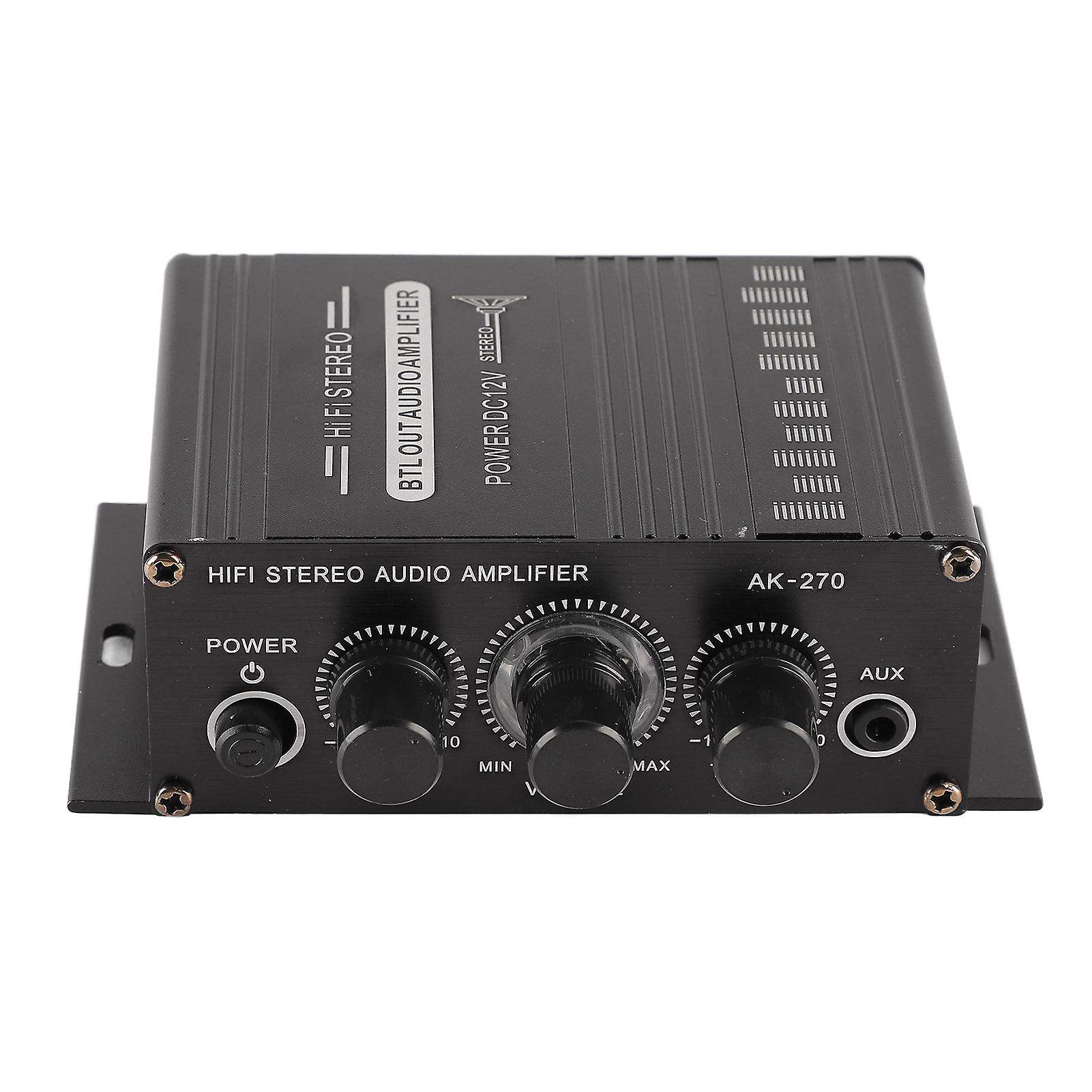 12V Portable Stereo Amplifier Mini Clear Sound Quality Amplifier for Car Motorcycle Home AK270