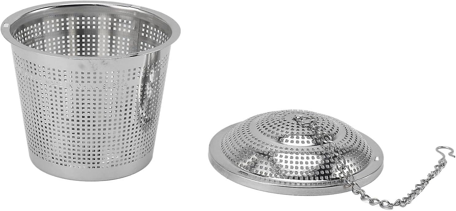 2pcs Stainless Steel Mesh Tea, 2.1 Inch Tea Strainers with Extended Chains for Fine Mesh Secure Seal