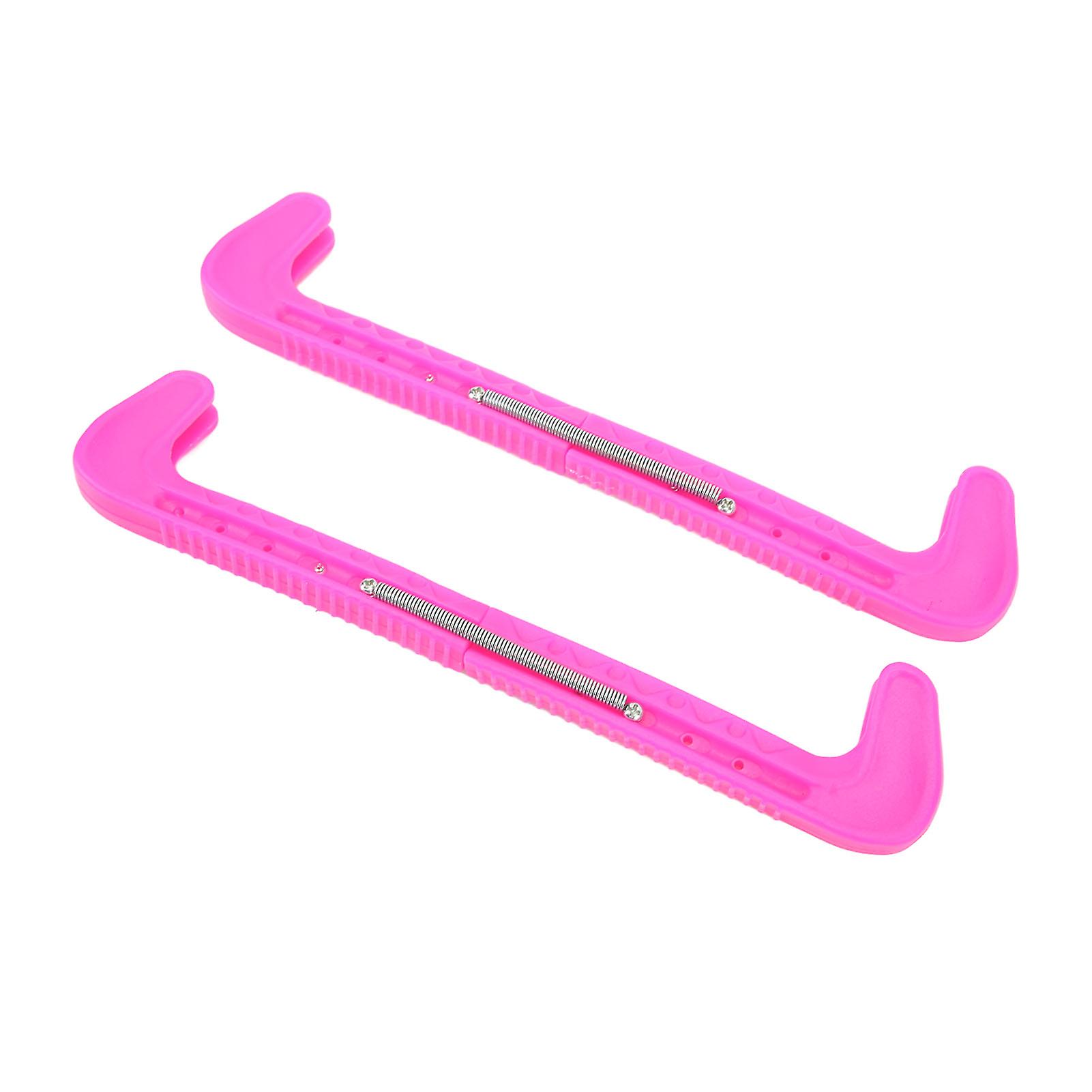 1 Pair Ice Skate Blade Covers Ice Skate Blade Guardss Adjustable Plastic Blade Protector Pink