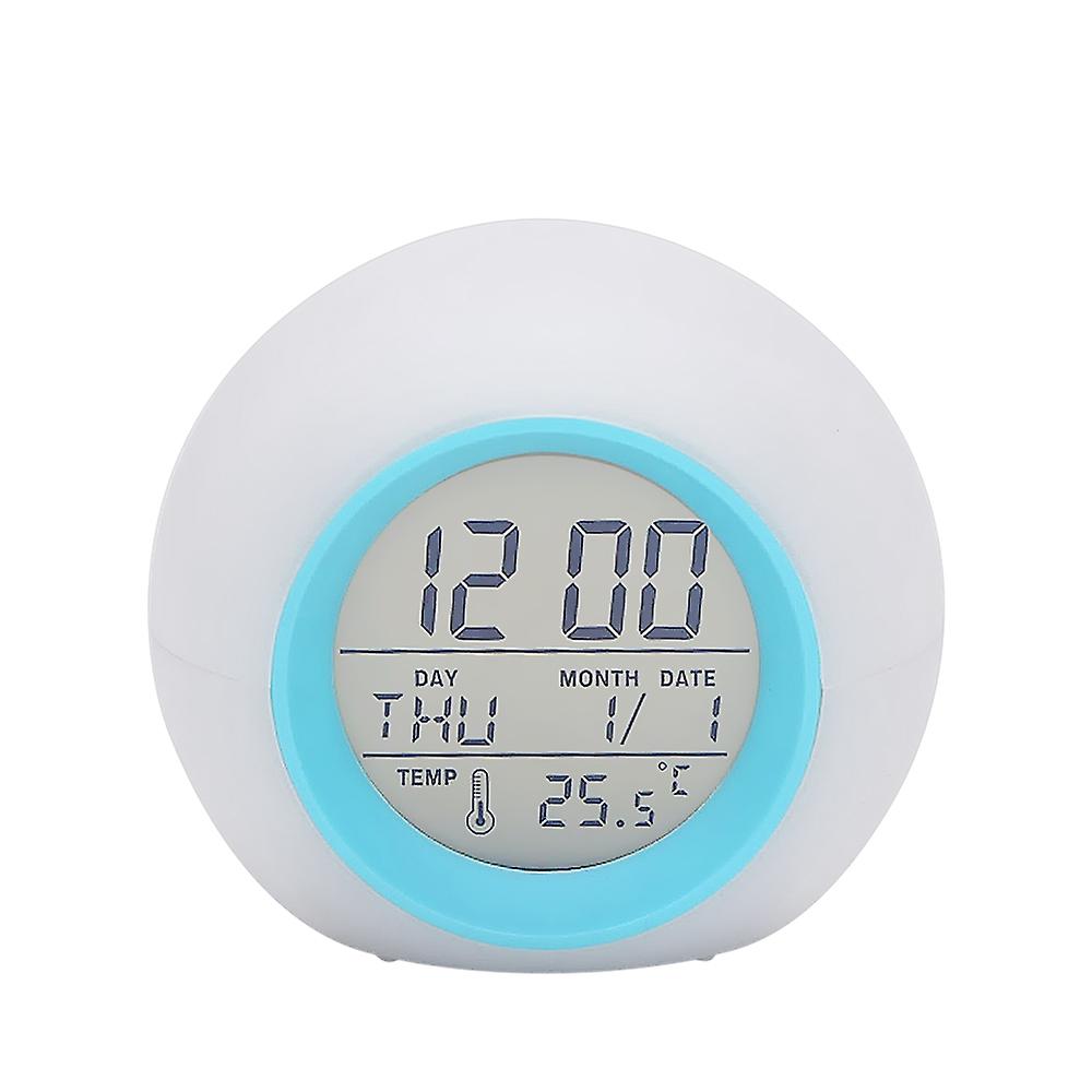 Multi-functional LED Table Alarm Clock 7 Colors Changing Digital Wake up Clock Touching Control  Chi