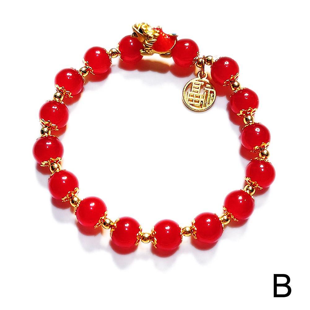 2024 Lucky Dragon Beaded Bartlet Agate Blessing Sign