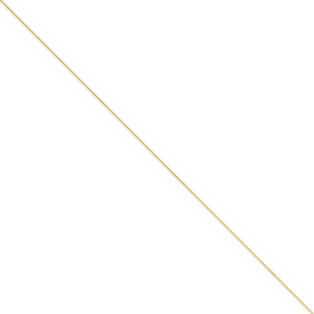 女性と男性のための14Kソリッドイエローゴールド.75mmケーブルペンダントチェーンチェーンネックレス - 長さ:14〜24