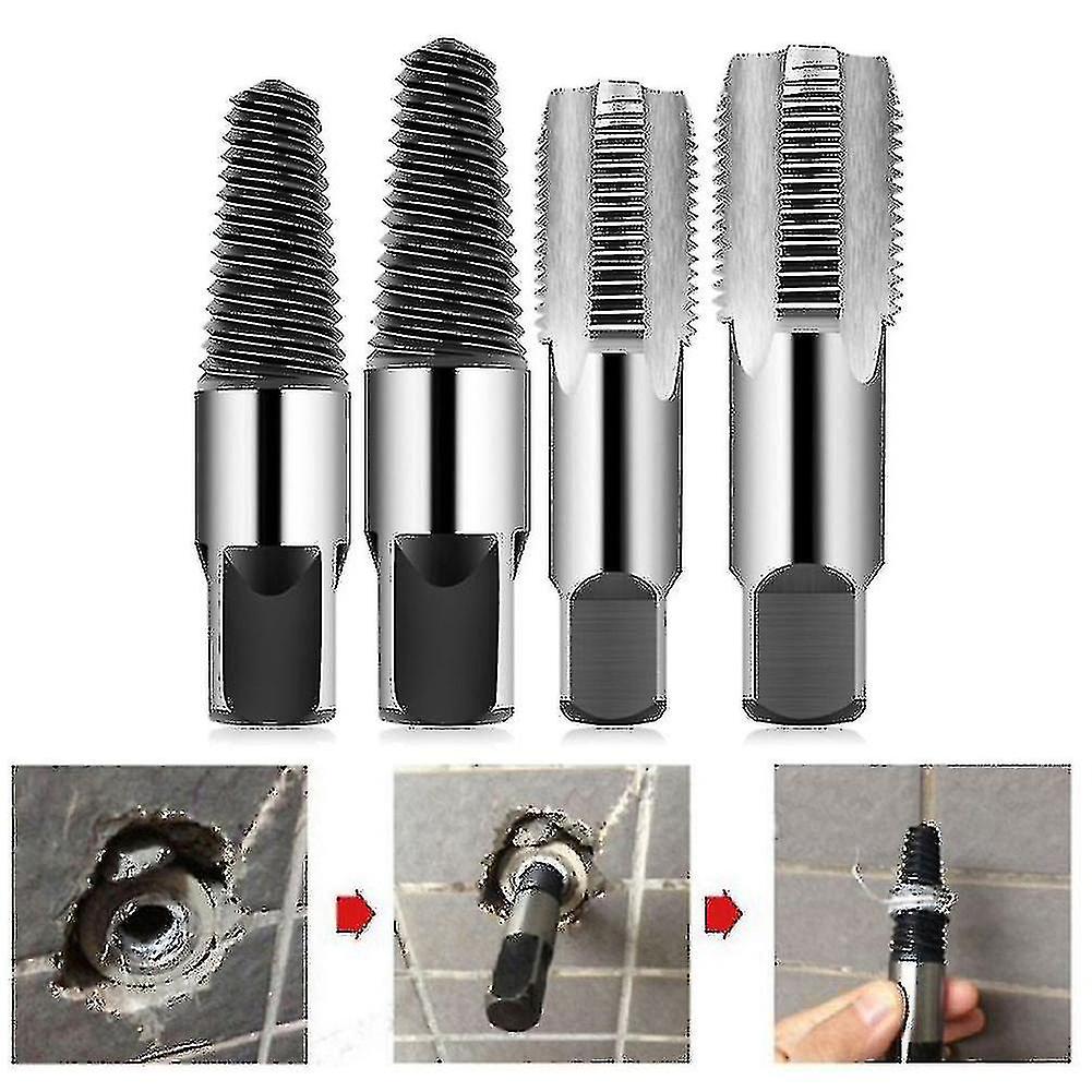 1/2 3/4inch Pipe Thread Repair Tap Broken Screw Extractor Hardware Tools Set-dwdz