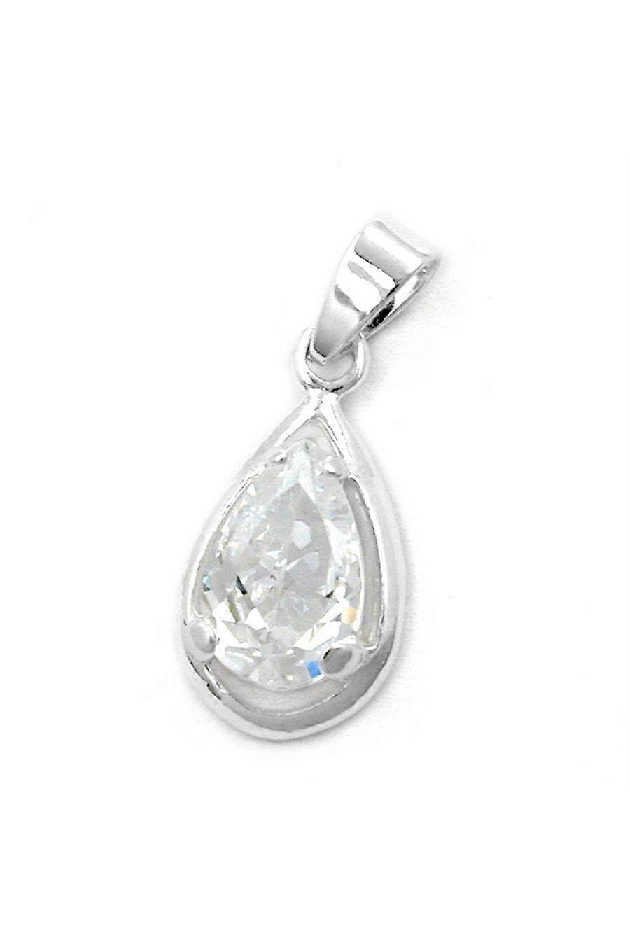 Pendant Drop Zirconia White Silver 925 - Gl91443