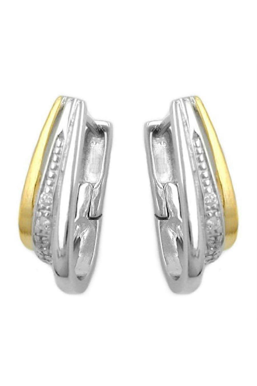 Hoop Earrings Two Tone Silver 925 - Gl92312