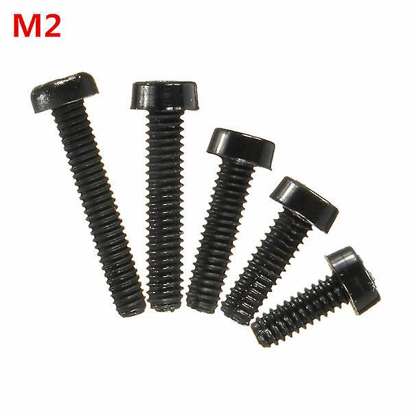 20Pcs M2 Black Round Nylon Screws Cross Round Head Screws Bolt