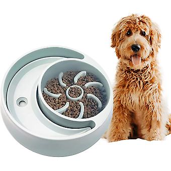 Veeki Pet Slow Food Bowl Large Non-slip Cat Choke Prevention Slow Food Bowl Pet Slow Food Dog Rice Pot FeederBlue