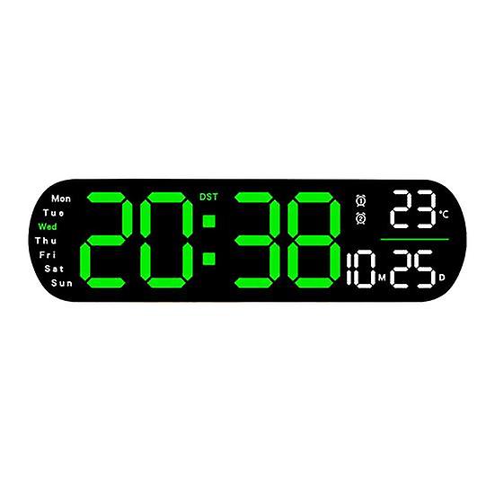 Alarm Clock Multifunctional Modern LED Wall Clock Large Screen Digital Clock for Office Home School Decor